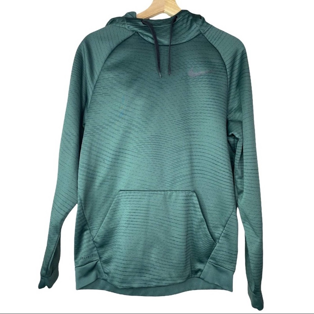 Nike dri fit forest green hoodie with fleece lining and kangaroo pocket Men’s M